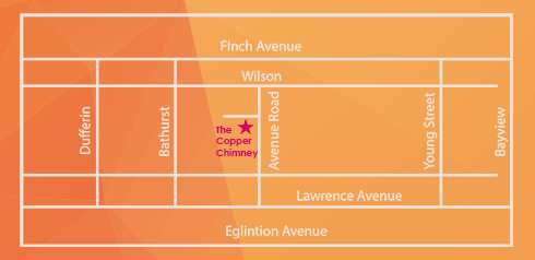 Location map of The Copper Chimney